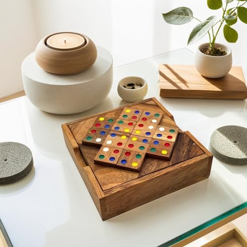 Color Match 12 Pieces Puzzle Fun Challenging Wooden IQ Brain Teaser Game - style: 12 Pieces Color Match