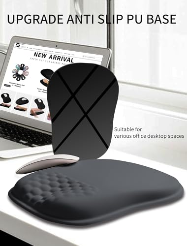 Hokafenle Ergonomic Wrist-Hugging Mouse Pad Wrist Support, U-Shaped Holding Wrist Rest Mousepad for Carpal Tunnel Pain Relief with Cushioned Memory Foam Slope Massage Bulge (10.2x8.3 in,Dark Grey) - color: Dark Grey