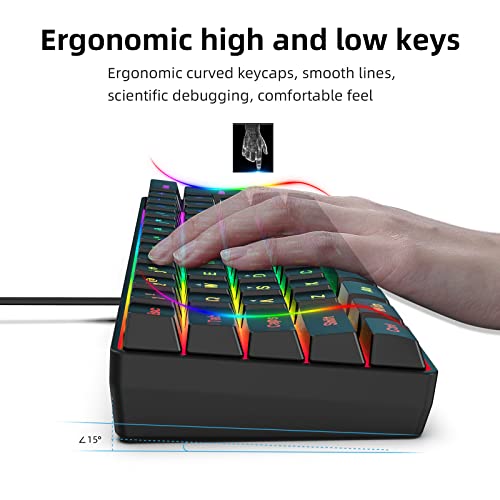 DGG 60% Gaming Keyboard and Mouse Combo, Small Keyboard and Mouse Set, Mini Gaming Keyboard 61 Keys True RGB Mechanical Feeling Keyboard Mouse Combo for Computer PC Gamer - color: Black Set