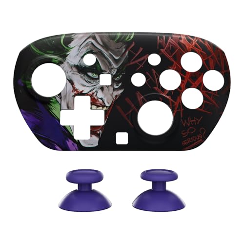 eXtremeRate DIY Replacement Faceplate Shell for Nintendo Switch 2 Pro Controller, Custom Front Housing Case, Thumbsticks and Screwdriver Tools for Switch 2 Pro Controller - Clown Hahaha - color: Clown HAHAHA