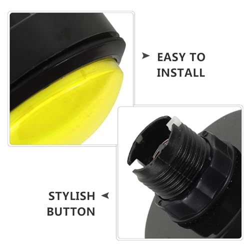 Game Machine Push Button with LED Light Convex Yellow 63# Button Replacement for Arcade and Gaming Machines Includes Yellow Micro Switch Reset for Game Console Controls