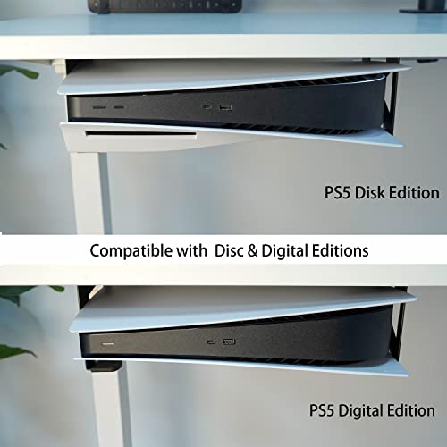 Monzlteck Under Desk Holder for PS5/PS5 Slim/Pro,Stealth Mount Compaitble with PlayStation 5 Disc & Digital Edition Console,Space Saving,DP-05