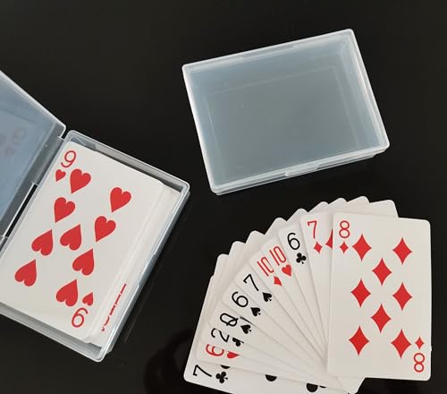 18Pcs Playing Card Deck Box, Blank Playing Card Cases, Clear Plastic Empty Playing Game Card Boxes Holder Storage Organizer,Acrylic Trading Card Case for Bank Card Business Card Game Card Snap Closed
