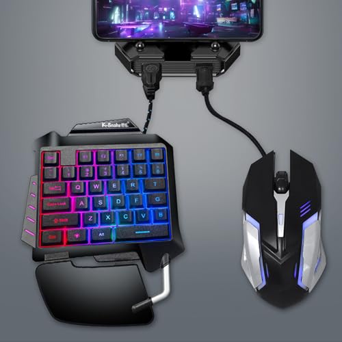One Handed Gaming Keyboard 35 Keys One Handed Keyboard Slim USB Half Keyboards Gaming Keypad Mechanical Keyboards Small Mini RGB Backlight Key Board