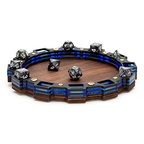 Dice Tray C4Labs Sprocket Design for Gaming, Tabletop, RPG ~ Electric Blue - color: Electric Blue