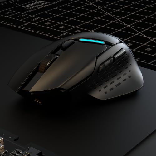 Uineer Ergonomic Wireless Mouse, 6 Adjustable DPI Up to 12800, 3-in-1 Multi Connection(BT5.0& Wired &2.4G Wireless Programmable Silent Click Bluetooth Mouse for Laptop PC Gaming Office