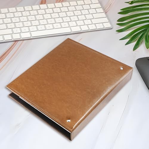 BYSTER A4 Business Card Holder Organizer, PU Leather Card Binder with 30 Pack Sleeves (600 Pockets), Card Holder Book for Credit Cards, Membership Cards, and More - Brown - color: Brown