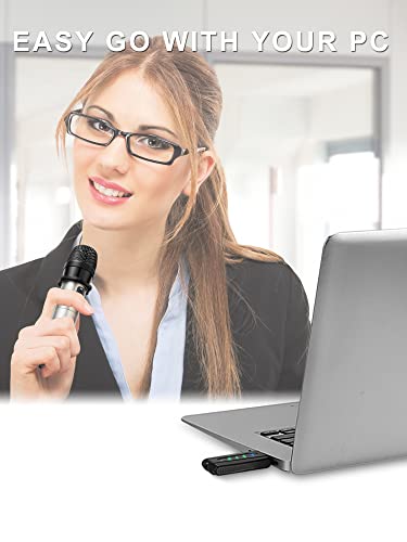 Alvoxcon USB Wireless Microphone, UHF Condenser mic for Android, PC Computer, Laptop, PA, Podcasting, Vlogging, YouTube, Vocal Recording, Gaming, Singing Practice (System with USB Receiver)