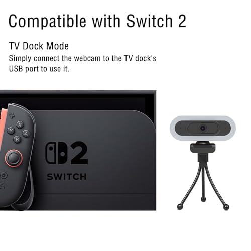 W4 2K Autofocus Webcam with Dual Mics & LED Light | , 1080P 60fps/2K 50fps, USB Streaming Camera for PC, Laptop, Switch 2, Desktop - Plug and Play - color: Black-W4 2K Autofocus