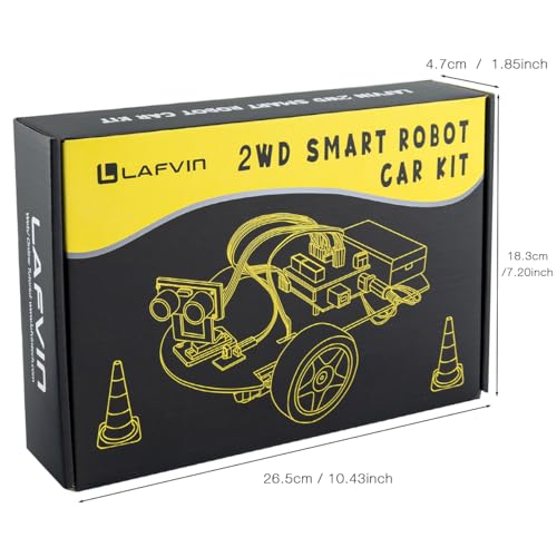 LAFVIN 2WD Smart Robot Car Kit with R3 Board, Ultrasonic Sensor, L298N Motor Driver, IR Remote Control, Obstacle Avoidance STEM Educational DIY Kit for Beginners - size: V1