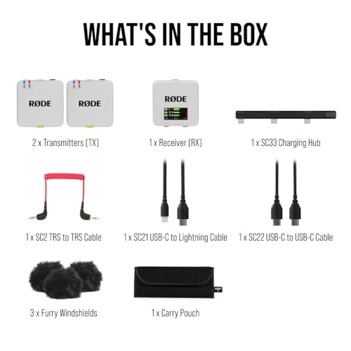 RØDE Wireless GO (Gen 3) – Compact Wireless Mic – Pristine Audio, 32-bit Float Recording, Automatic Level Control, for Phones, Cameras and Computers (White) | 32-Bit Float Onboard, Intelligent Gainassist, Series Iv 2.4ghz, 128-Bit Encryption, 260m Range -