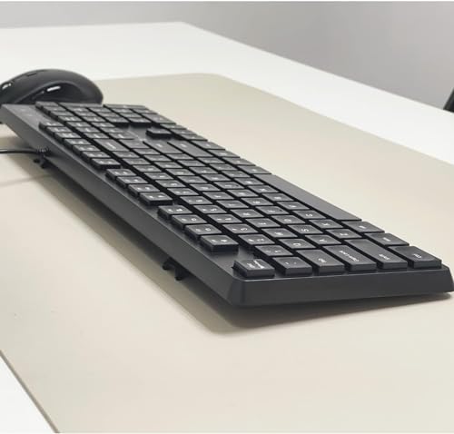 X9 Performance Wired Keyboard - Ultra Slim Full Size Ergonomic Computer Keyboard - Basic USB Keyboard for PC Desktop, Laptop with 5ft Corded Wire, 104 Quiet Keys, 14 Shortcuts, and Kickstand