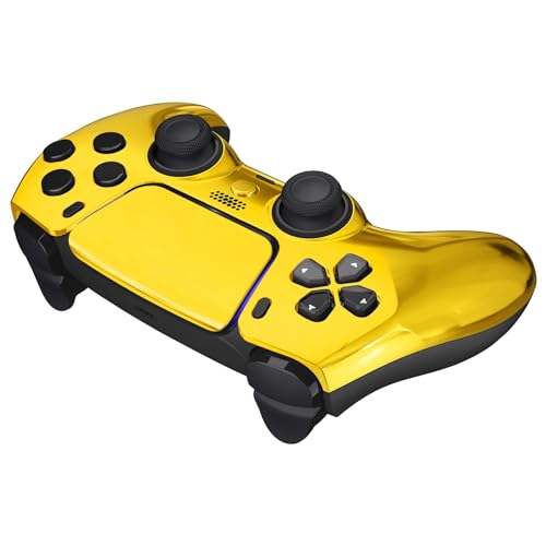Custom Controllerzz Custom Wireless Controller Compatible with PS5 - Multiple Designs Available (Gold Chrome) - color: Gold Chrome