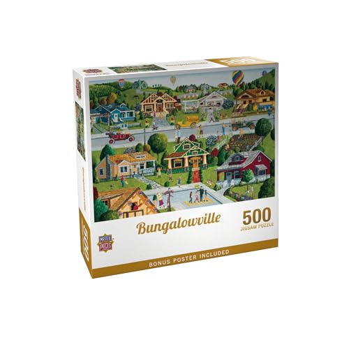 Masterpieces Bungalowville Jigsaw Puzzle - 500 Piece Puzzle for Adults and Families - Adult Puzzles - size: 500 Piece