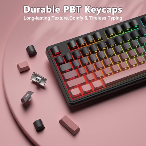 BlueFinger Wireless Gaming Keyboard and Mouse Combo, RGB Backlit, Tri-Mode Bluetooth/2.4G/USB-C Wired, 98 Keys Quiet Keyboard with Number Pad, Volume Knob & Screen, 4800 DPI Mouse for PC/Mac/Laptop - style: Wireless Keyboard & Mouse