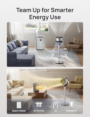 DREO Smart Fan for Bedroom, 110ft Pedestal Fan with DC Motor, 150Β°+120Β° Omni-Directional Oscillation, Quiet Floor Fan with Smart Control, 9 Speeds, 6 Modes, 43'' Inches, 12H Timer, Wi-Fi/Voice/Alexa - color: Silver