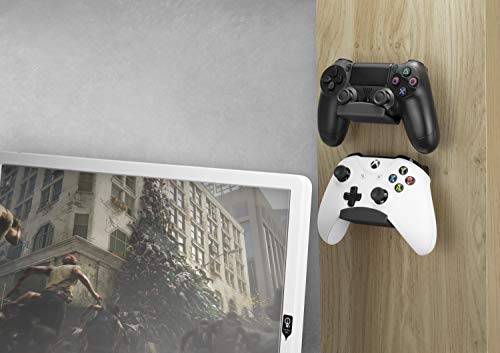 BRAINWAVZ Game Controller Holder Wall Mount Stand (4 Pack) For XBOX, PS5, SERIES X, ONE, PS4, PS3, SWITCH, NINTENDO, PC & MORE, Fits Latest & Retro Gamepads, Stick On, Easy To Install, UGC1 - color: 4 Pack