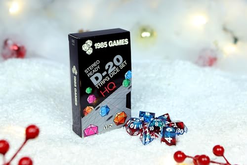 Sharp Edge DND Dice Set – Plasmic Punch Polyhedral Dice in Retro VHS Box – TTRPG Dice Set – Tabletop RPG Accessory (Set of 7) - style: Plasmic Punch