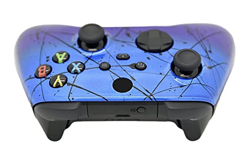 Hand Airbrushed Fade Custom Controller Compatible with Xbox Series X/S & Xbox One (Series X/S Blue & Purple) - color: Series X/S Blue & Purple