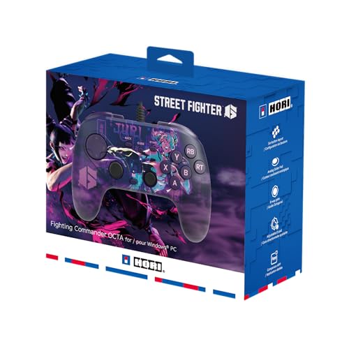 HORI Fighting Commander OCTA (Street Fighter 6 Juri Edition) for Windows PC - Tournament Grade Wired Fightpad Officially Licensed by Capcom