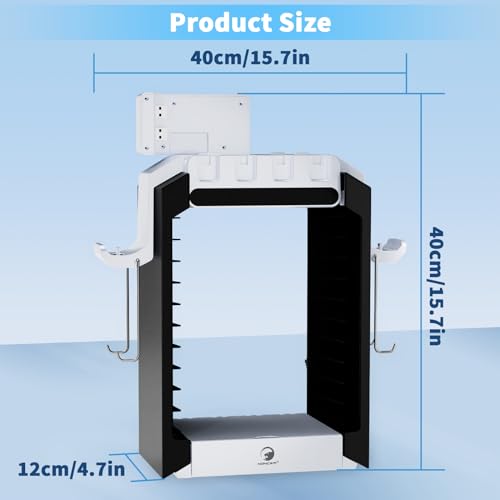 Switch Organizer Station with Controller Charger, Multifunctional Storage Stand for Nintendo Switch Dock with Controller Holder, Joy con Charging Dock and OLED Console