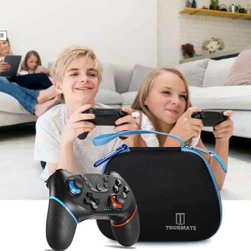 Tourmate Hard Controller Case Compatible for Switch Wireless Pro Controller, Travel Protective Carrying Storage Bag (Black & Blue) - color: Black & Blue