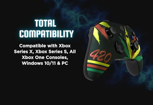 Stealth Controllers Wireless Controller for Xbox Series S, Xbox Series X, Xbox One - Soft Touch Feel - Custom Series S/X Controller (Leaves 420) - color: Leaves 420