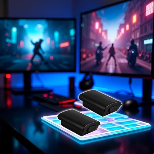 2Pcs Black Plastic AA Battery Plastic Hard Back Cover Case Protector for Xbox 360 Controller,Xbox Controller Back Cover,Xbox 360 Controllers with Battery Pack,Xbox 360 Batteries