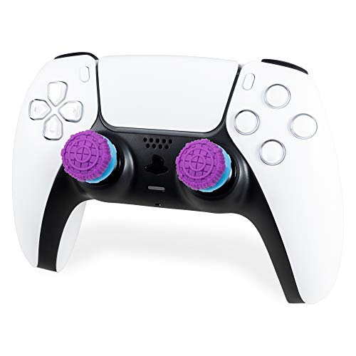 KontrolFreek FPS Freek Battle Royale Performance Thumnbsticks for PlayStation 4 (PS4) and PlayStation 5 (PS5) | 2 High-Rise Convex | Purple - color: Purple