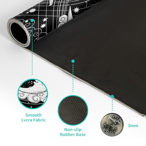 Magic Astrology Extended Big Mouse Pad Large, Gaming Mouse Pad Desk Pad,31.5x11.8 Inch Long Computer Keyboard Mouse Mat Black Mousepad with 3mm Non-Slip Base and Stitched Edge for Gaming and Office - color: Magic Astrology