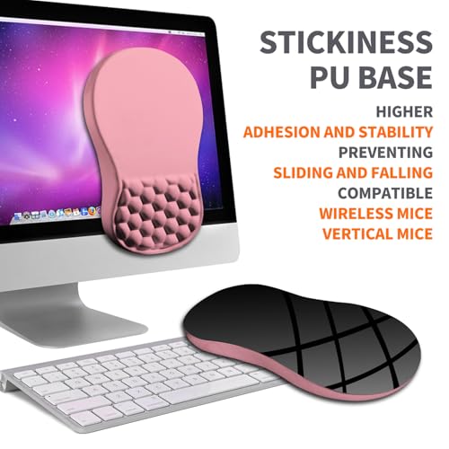 Ergonomic Joint Wrist Support Mouse Pad with Memory Foam Cushion Massage Bump, Carpal Tunnel Pain Relief Mousepad Slope Design for Wrist Rest, 11.8x7.9 in, RosyBrown - color: RosyBrown