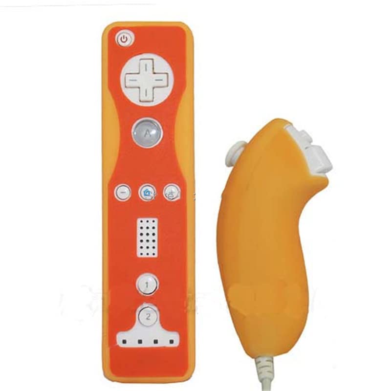 Soft Silicone Cover Case Skin Pouch for Wii Remote Nunchuk Controller Left and Right Joystick Silicone Case Soft Skin Cover (Orange) - color: Orange