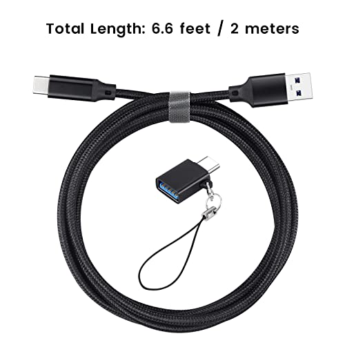 USB C Cable for Elgato 4K S, 4K X, HD60 S/S+, HD60 X Game Capture Card | USB 3.0 10Gbps Data Transfer, Super Fast Charging Cable with Adapter, Nylon Braided 6.6ft Long