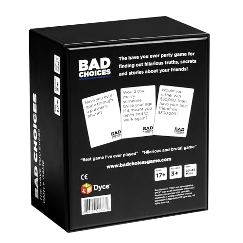 BAD CHOICES Party Game – Hilarious Adult Card Game for Friends & Game Night | Funny Conversation & Icebreaker Board Game for Parties, Pregames, Social Gatherings & Fun Gift Ideas
