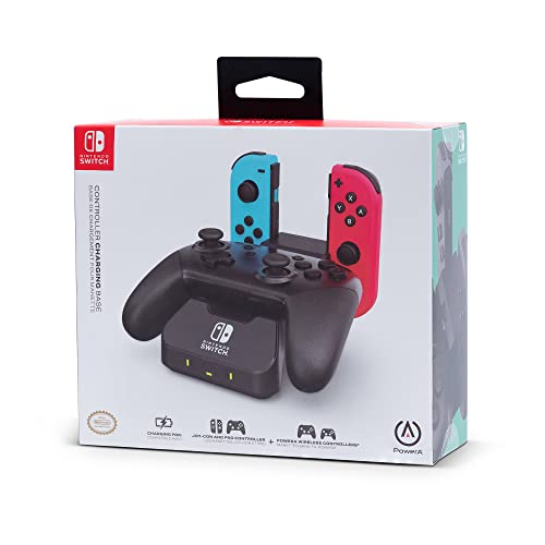 PowerA Controller Charging Base for Nintendo Switch, Black, Wireless Controller charging, Charge, rechargeable battery, Nintendo Switch, Joy-Con Charging, PowerA Wireless Charging - style: Charging Base