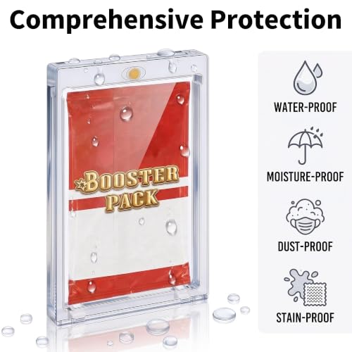 5PCS Magnetic Booster Pack Holder, Snug Fit Acrylic Clear Display Case for Standard TCG & Sports Card Packs, UV-Resistant Protector for Sealed Trading Cards Organization - size: 5PCS