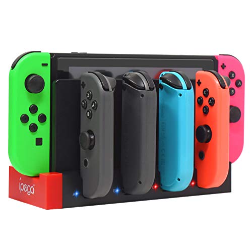 FASTSNAIL Switch Controller Charger for Nintendo Switch/OLED for Joycon | 5-in-1 Fast Charging Dock, Controllers Charging Station Stand for Switch Accessories, Charge up to 4 Joypad, LED Indicator - size: for Switch 1