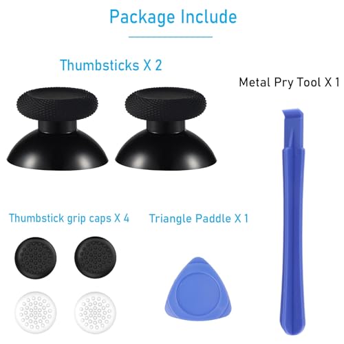 2 Pack Thumbsticks Replacement for Meta Oculus Quest 2 Controller, Custom Analog Joystick Thumb Sticks Repair Kit Buttons for Meta Quest 3, for Meta Quest Pro - size: Black - 2PCS