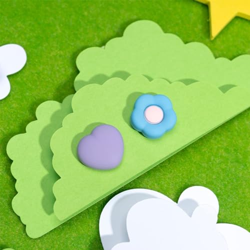 GeekShare Silicone Joy Con Thumb Grip Caps, Joystick Cover Compatible with Switch/OLED/Switch Lite,4PCS - Heart & Flower (Blue&Purple) - color: Heart & Flower Purple