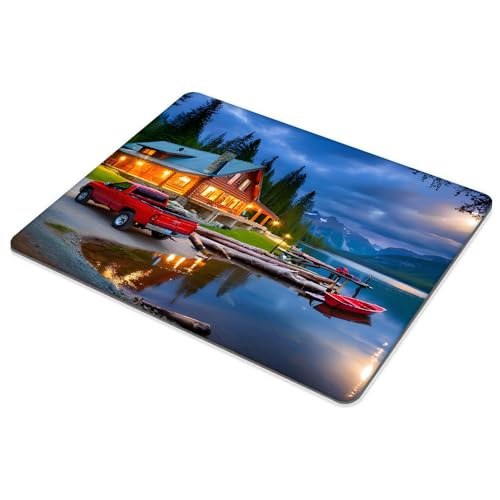Square Mouse Pad Lake,Gaming Mouse Pads for Desk,Soft Computer Waterproof Non-Slip Mouse Mat - color: Lake