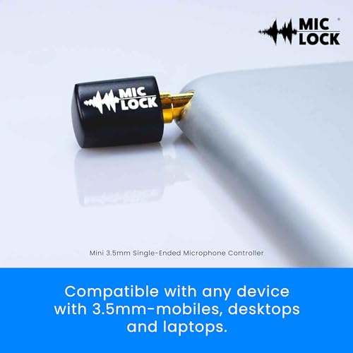 Mini 3.5mm for Headphone Port - Microphone Audio and Data Security - Privacy Protector for Laptops, Smartphones, Tablets, and Computers (Black, Single Pack)