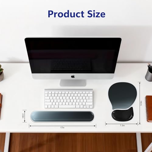 AKIT Ergonomic Mouse Pad and Keyboard Wrist Rest, Gel Wrist Rest for Computer Keyboard, Non-Slip Base, Pain Relief, Mousepad Set for Gaming, Home and Office, Gradient Black - color: Gradient Black
