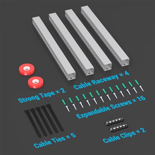 Open Slot Wire Duct Kit, 62.8"(4 x 15.7) Server Rack Cable Management, Cable Management Raceway for Hide Network HDMI VGA Cable, Wiring Raceway Cable Duct, Desk Wire Channel, 4 Pack, Grey - size: Grey-4