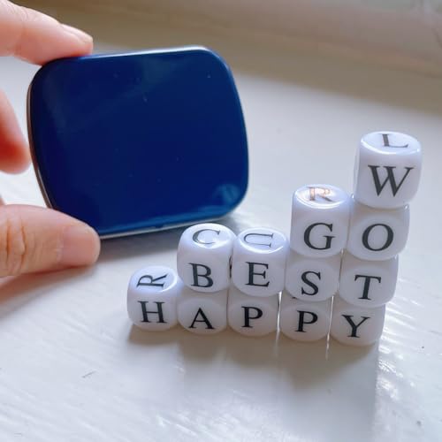 Crossword Solitaire Dice Game,Word Dice Game for Adult, Fun Travel Game (Blue) - color: Blue