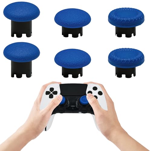6 Pack Interchangeable Thumbstick Caps for PS5 DualSense Edge Controller Joysticks, DualSense Edge Controller Swappable Thumbsticks Replacement for PS5 Edge Controller (Blue) - color: Blue
