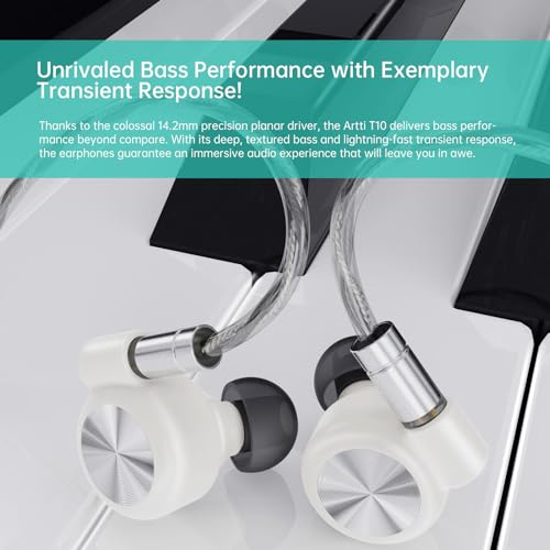 ARTTI T10 Wired Earbus, in-Ear Headphones, HiFi IEM Monitor Earphones, 14.2mm Dual Magnetic Circuit Planar Driver, Gaming Earphone for Musician Singer Audiophile (3.5mm Plug) - size: 3.5 mm Plug