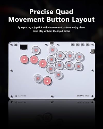 Sehawei Haute42 Arcade Stick 16Keys All-Button Gamerfinger with Turbo Functions & Custom RGB,Arcade Controller Street Fight for PC/Ps3/Ps4/Switch/Steam Game Keyboard-Supports Hot Swap & SOCD - color: T16 White