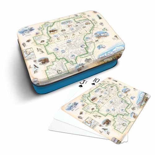 Xplorer Maps Denali National Park Map Standard 52-Deck Playing Cards - Official Vegas Poker Size - color: Denali National Park