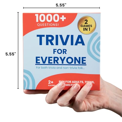 Trivia for Everyone — 1000+ Questions for Adults, Teens, and Families — Fun Board Game for Party & Game Nights — Card Game for People in Pursuit of Fun — Two Difficulty Levels