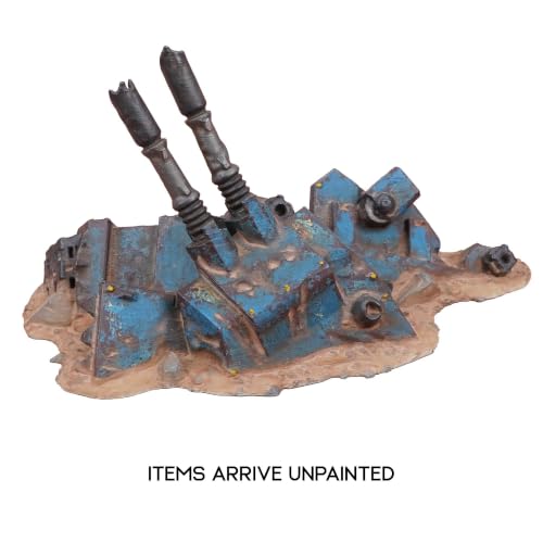 Tabletop Terrain Destroyed Grimdark Tanks - Sci-Fi Grimdark Tanks for Tabletop Wargaming 28mm 32mm